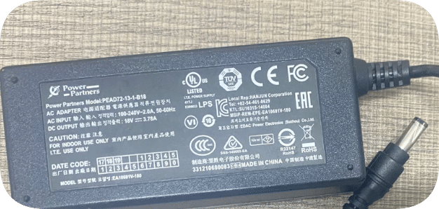 *Brand NEW*Power adapter cord for Yisheng PEAD72-13-1-B18 airborne bacteria sampler 18V 3.78A round connector